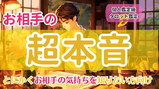 【とにかくお相手の気持ちを知りたい方へ】お相手の超本音【個人鑑定級当たるタロット占い】 [upl. by Kcirdorb]