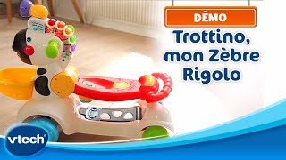 Trottino Mon Zèbre Rigolo  Le trotteur zèbre parlant  VTech [upl. by Nonregla]