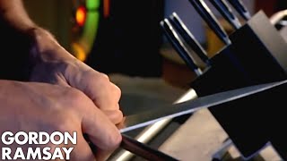 How To Sharpen A Knife  Gordon Ramsay [upl. by Lewellen42]