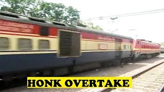 Ludhiana WAP4 ICF Longest Rajdhani Honk Overtake Garbha At Bayana [upl. by Figone]