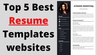 Resume template download free  free resume builder websites  Top 5 best Resume Templates websites [upl. by Joya454]