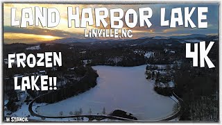 Land Harbor Lake 4K  Linville NC DJI Mavic Air 2 Footage Stunning Frozen Lake Shots at Sunset [upl. by Freda115]