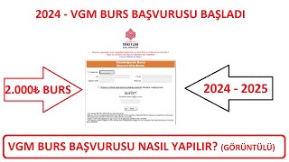 VGM BURS BAŞVURUSU BAŞLADI VGM YÜKSEKÖĞRETİM BURS BAŞVURUSU NASIL YAPILIR VAKIFLAR GENEL MÜDÜRLÜĞÜ [upl. by Alleinad]