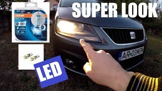 Punem becuri OSRAM Cool Blue Intens si pozitii LED la un SEAT ALHAMBRA 2012 [upl. by Missak]