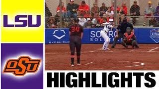 12 LSU vs 8 Oklahoma State Highlights  2024 College Softball  College Softball Highlights [upl. by Ona124]