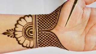 Easy Simple Stylish Arabic Mehndi Design For HandsMehndi designMehandi ka Design front hand Arabic [upl. by Ynahpets987]