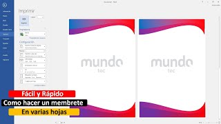 Como hacer un membrete en WORD en Varias Hojas para Imprimir [upl. by Zweig]