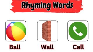 Rhyming Words  rhyming words for kids  Kindergarten  kids English vocabulary  kidstv [upl. by Larner685]