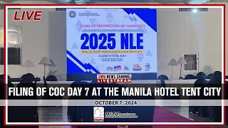 LIVE Filing of COC Day 7 at the Manila Hotel Tent City  October 7 2024 [upl. by Nomaj]