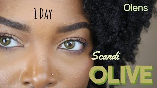 Best Contacts for Brown Eyes Scandi 1 Day “Olive” Olens Day 14 [upl. by Onitnelav]