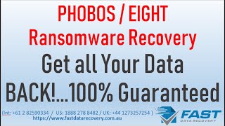 EIGHT Ransomware DATA Recovery amp Decryption  100 Works [upl. by Ruscio]