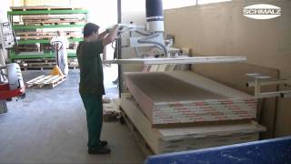 Vacuum Tube Lifter JumboErgo Enables Swivelling of Heavy Wooden Sheets  120 kg  Schmalz [upl. by Darton]