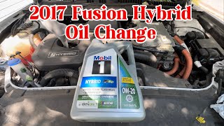 2017 Ford Fusion Hybrid Oil and Filter Change [upl. by Shulem]