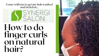 How to Finger Curls on Natural Hair at Synergi Salon [upl. by Jarrod]