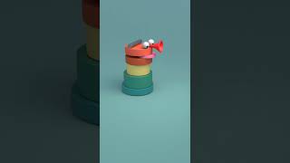 Funny Kinetic Character  3D Animation  Blender [upl. by Ogaitnas]