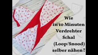 Verdrehter Schal Loop Snood selber nähen [upl. by Edda]