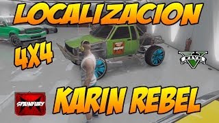 GTA V ONLINE Localizacion de todoterreno 4x4 KARIN REBEL Camioneta tuning  Coches secretos amp Raros [upl. by Trinia216]