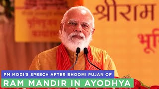 PM Modis speech after Bhoomi Pujan of Ram Mandir in Ayodhya [upl. by Jerald]