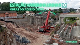 Atualização das obras do acesso oesteestação Varginha linha 9Esmeraldaoperada pela ViaMobilidade [upl. by Nwahsal]