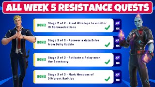 Complete Resistance Week 5 Quests Challenges Guide  Fortnite Chapter 3 Season 2 [upl. by Azilanna]