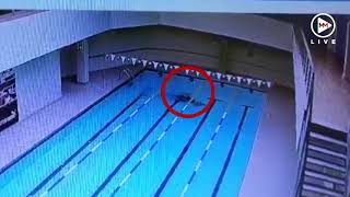 Hero Cleaner saves drowning swimmer at gym pool [upl. by Lipkin841]