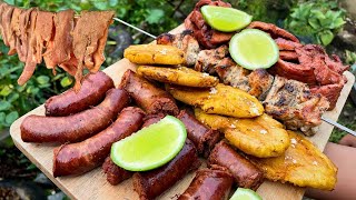 LONGANIZA y CARNE SALADA Hecho en el fogón del campo Comida Dominicana [upl. by Ameh]