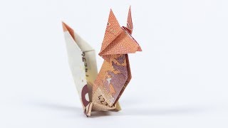 Geld falten Fuchs Origami Geldgeschenk falten [upl. by Gnap619]