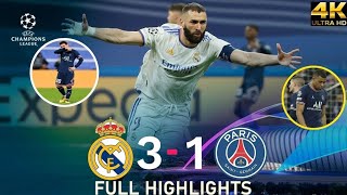 Real Madrid vs PSG 3  1 Full Highlights 4K 🎙️ Mariano Closs 💥 UCL 2022 [upl. by Mouldon197]