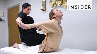 We Tried A Thai Massage  Insider Beauty [upl. by Kcirej568]