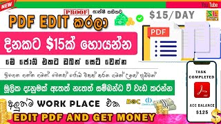 ගෙදර ඉඳන්ම මුදල් හොයන්න PDF Editing පටන් ගමු Fiverr tips Online Business Sinhala SLTUTY [upl. by Rimhsak]