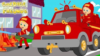 👩🏻‍🚒🚒 Das Feuerwehrauto 🚒👩🏻‍🚒 NEU  Kinderlieder Zum Mitsingen  Goldige Freunde [upl. by Lilithe673]