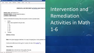 Sample of Intervention and Remediation Activities in Math 16 [upl. by Mages]