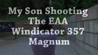 My Son Shooting The EAA Windicator 357 Magnum [upl. by Drusus]