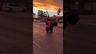 Wheelies and sunsets trx90 trx90x honda atv wheelie [upl. by Odlanyer]