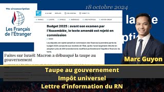 Taupe au gouvernement impôt universel lettre d’information du RN [upl. by Agustin]