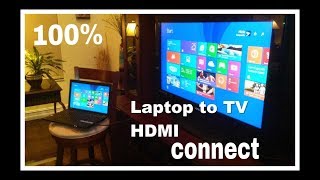 TV to laptop HDMI cable connect how to connect HDMI cable to TV laptop [upl. by Einnal]