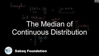 The Median of Continuous Distribution Statistics Lecture  Sabaqpk [upl. by Hadley]