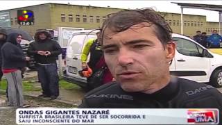 Acidente Maya Gabeira surfando ondas gigantes em Nazaré [upl. by Leik]