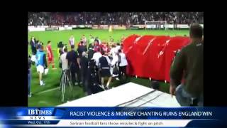 Racist violence amp monkey chanting ruins England win [upl. by Aniteb]