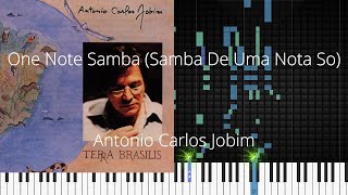 🎹 One Note Samba Samba De Uma Nota So Antonio Carlos Jobim Synthesia Piano Tutorial [upl. by Neivad]