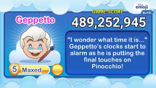 Disney Emoji Blitz GEPPETTO L5  Pinocchio  Exclusive Gold  v65 [upl. by Dearborn225]