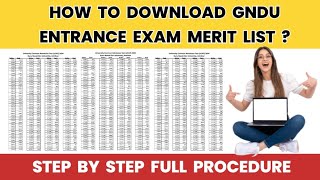 How to Download GNDU Entrance Exam Merit List   Gndu Entrance Exam Result  Gndu Admission 2024 [upl. by Llerahs]