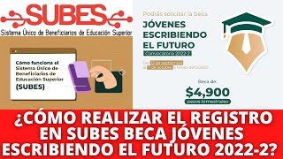 ¿Cómo Registrarse en SUBES Tutorial 2022 Convocatoria Beca Jóvenes Escribiendo el Futuro 20222 [upl. by Adnolehs]