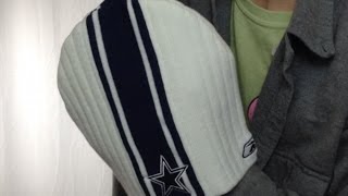 Cowboys VERT STRIPE White Cuffless Beanie Hat [upl. by Columbine]