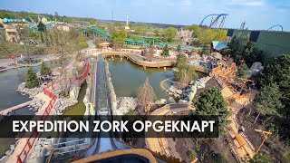 Toverland logflume Expedition Zork vernieuwd 2022 [upl. by Emsoc]