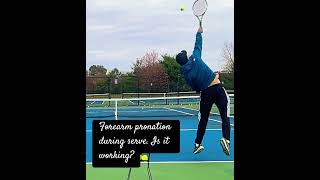 Forearm pronation during tennis serve Probably one of the hardest motion to learn tennis [upl. by Bauske574]