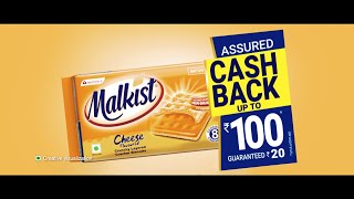 MalkistGuaranteed Cashback Offer upto ₹ 100  Malkist cant resist  TELUGU [upl. by Issi]