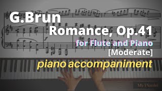 Brun  Romance Op41 for Flute and Piano Piano Accompaniment Moderate [upl. by Ednalrim]