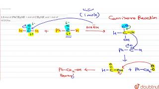 Two moles of HCHO and 1 mol of PhCHO react with conc NaOH What are the products quantitatively [upl. by Soirtemed160]