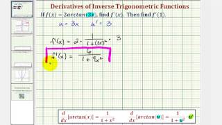 Ex Find a Derivative of a Arctangent Function with the Chain Rule [upl. by Bonine]